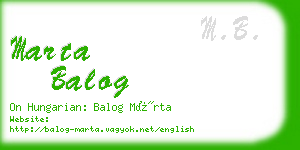 marta balog business card